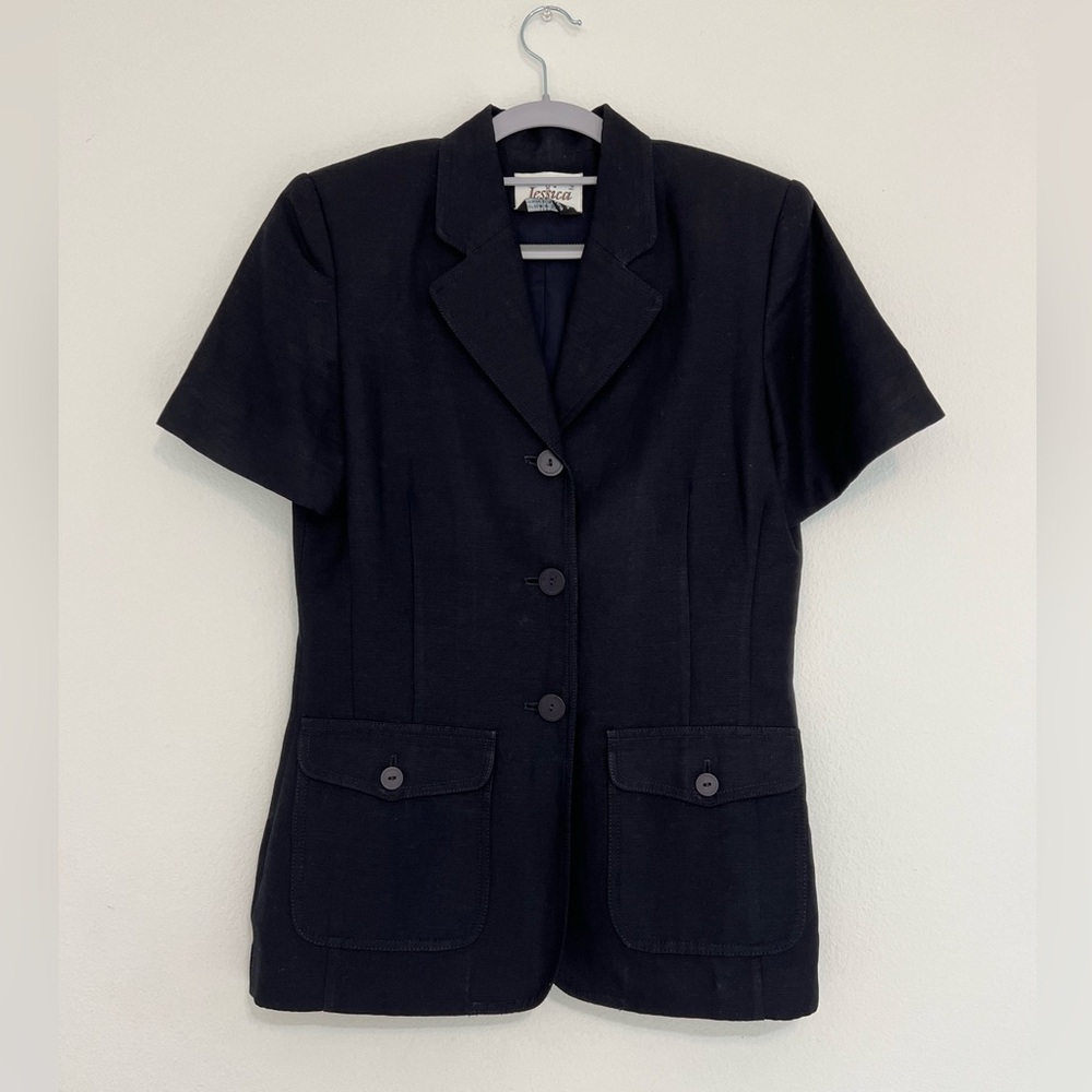 Jessica Black Short Sleeve Blazer